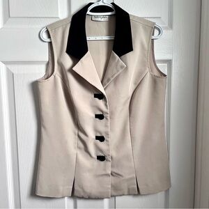 Vanity Fair blazer button up vest sleveless vintage women Medium elegant